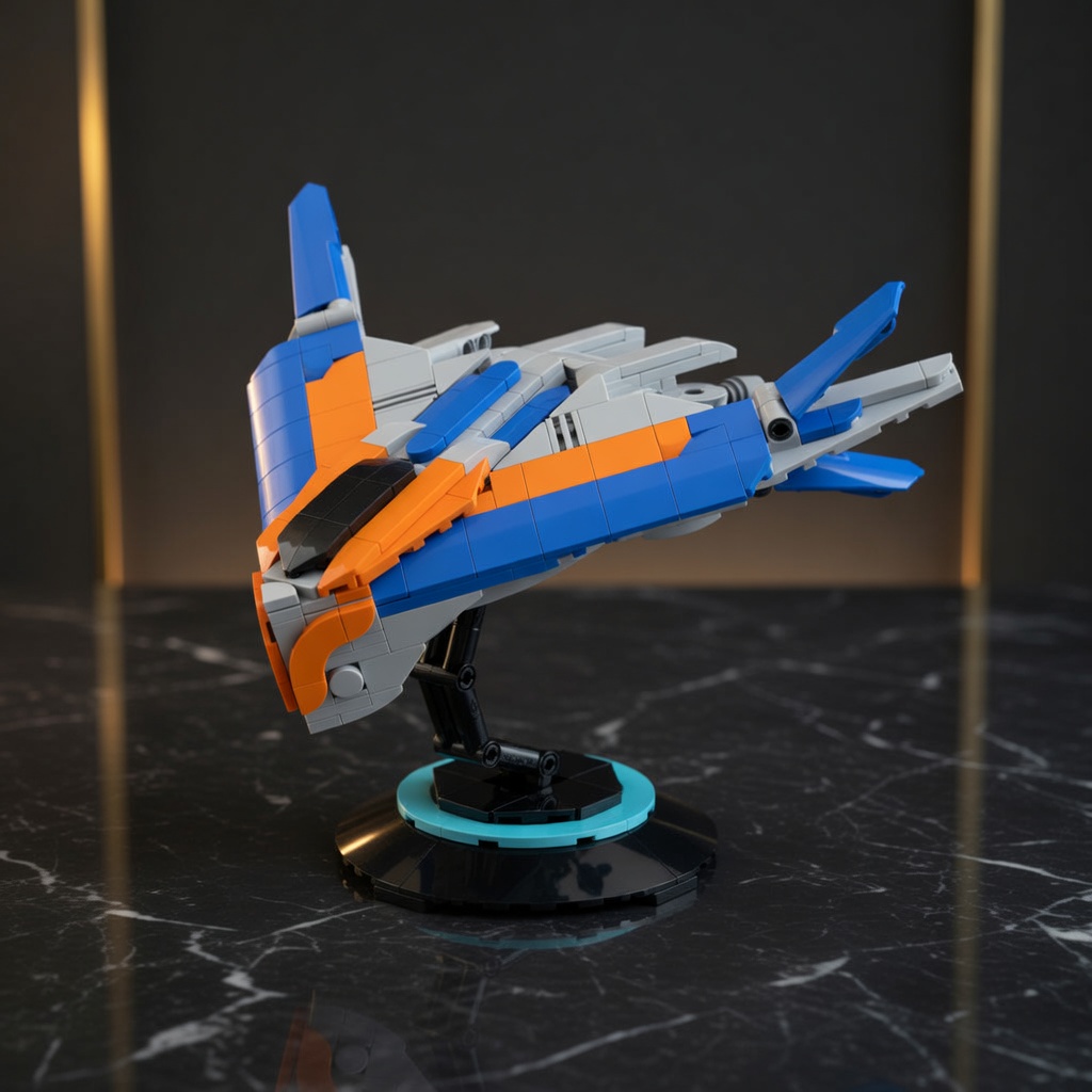 Model Kit Fantasy - MOC SF宇宙船ビルディングブロック ブルーオレンジ ギャラクシー・エクスプローラー ブリックセット DIY組み立てモデル